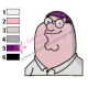 Peter Griffin Face Family Guy Embroidery Design